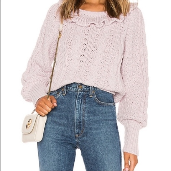 LoveShackFancy Christina Sweater in Thistle XS - Picture 2 of 7